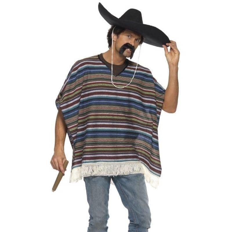 Authentic Looking Poncho Adult Mexican Costume Accessory 1