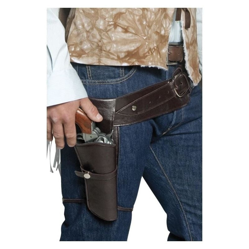 Authentic Western Wandering Gunman Belt and Holster Adult Brown Costume Accessory 1