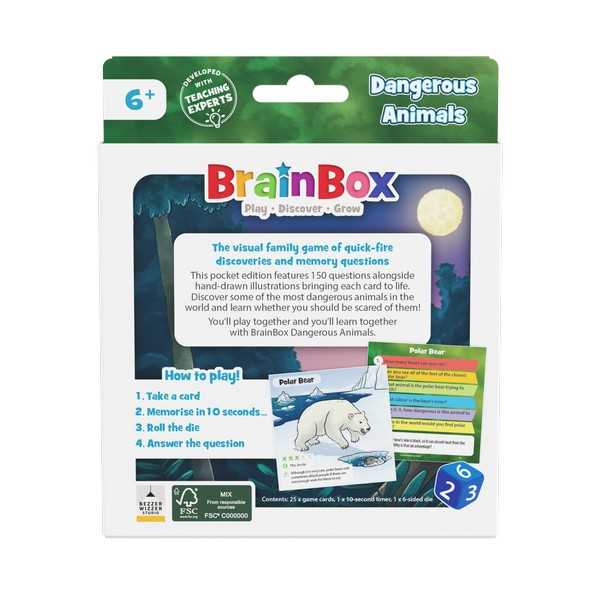 Brainbox Pocket Dangerous Animals Board Game by Bezzerwizzer 2