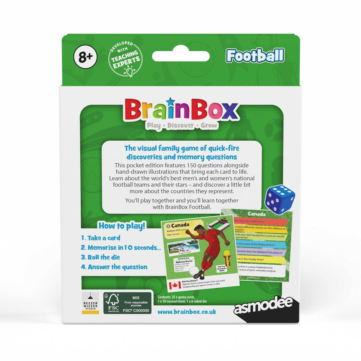 Brainbox Pocket International Football Board Game by Bezzerwizzer 4