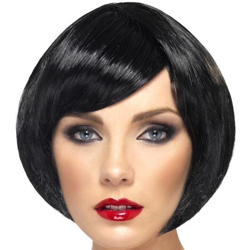 Babe Wig Black Short Bob with Fringe Chic Fancy Dress Up Hair 1