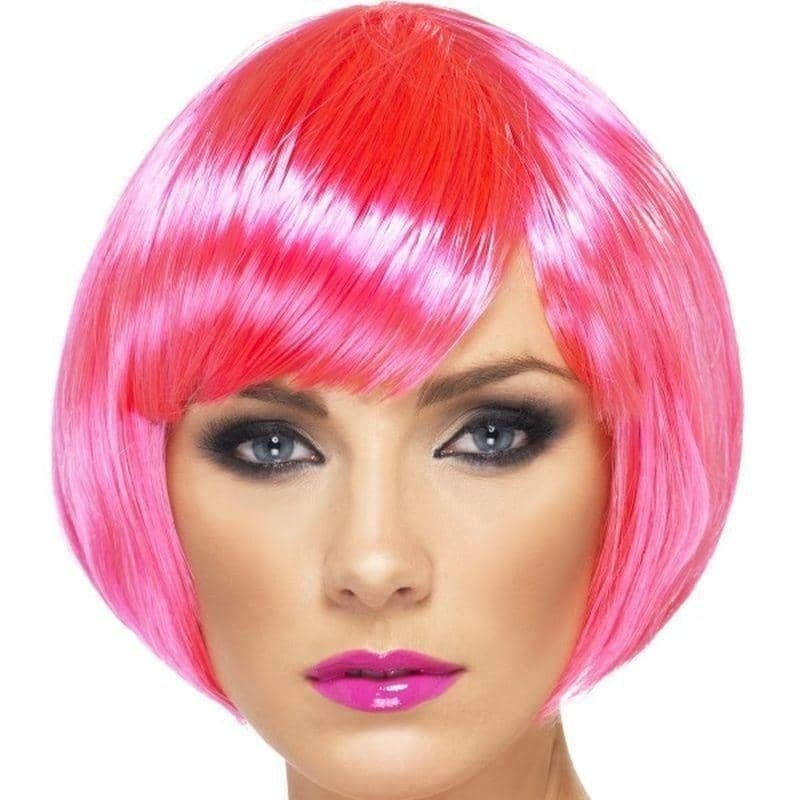 Babe Wig Adult Dark Pink with Fringe_1
