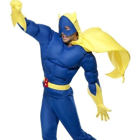 Bananaman Padded Costume Adult Blue Yellow 1
