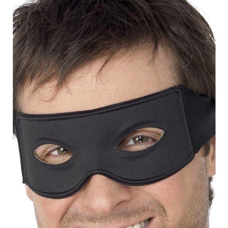 Bandit Eyemask with Tie Scarf Black Adult Superhero Costume Accessory 2