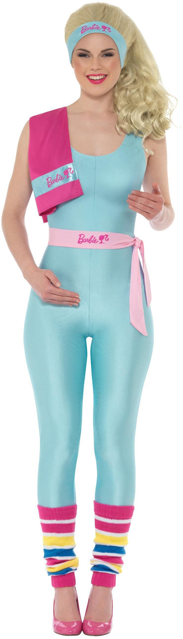 Barbie Costume Fitness Great Shape Workout Adult Blue Jumpsuit 1