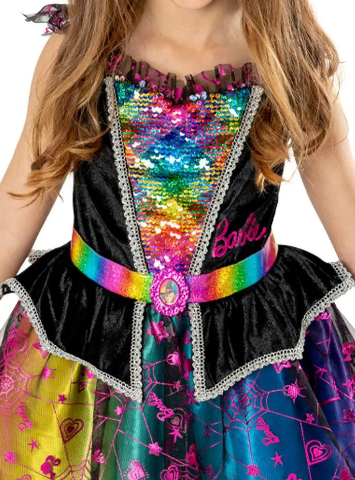 Barbie Witch Kids Costume Beautiful Rainbow Dress