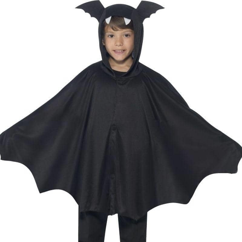 Bat Cape Kids Black Hooded with Ears Halloween Costume Accessory 2