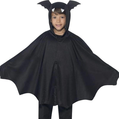 Bat Cape Kids Black Hooded with Ears Halloween Costume Accessory 2