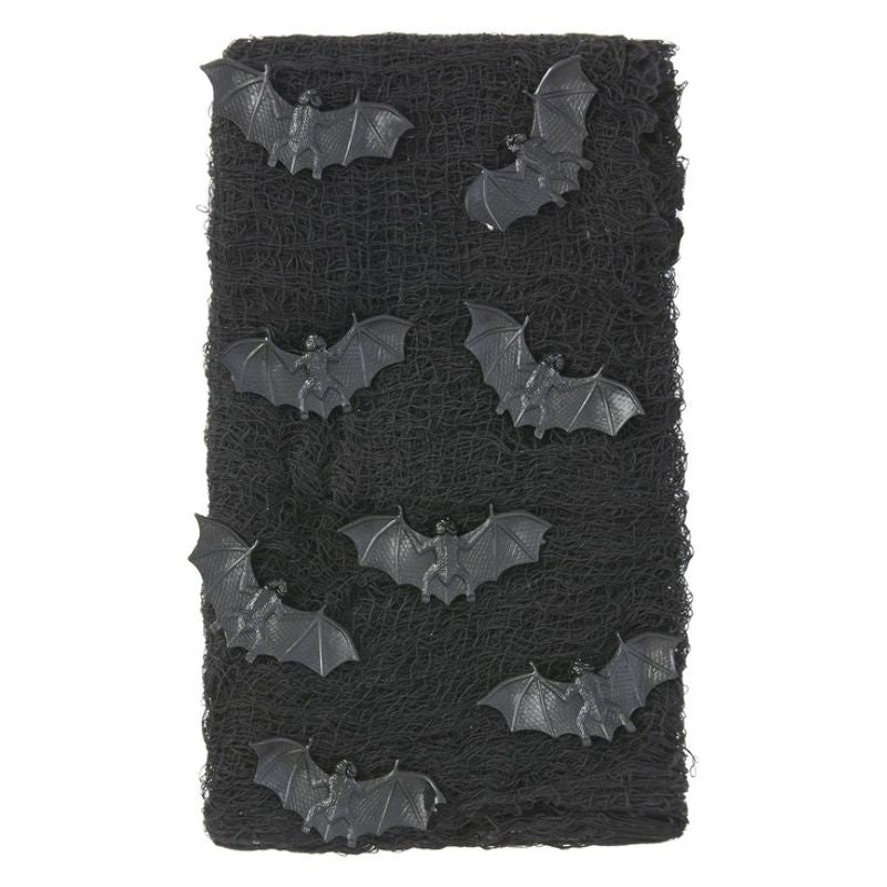Bat Creepy Cloth Kit All Black 4.5m By 61cm Draping Gauze Halloween Accessory 1