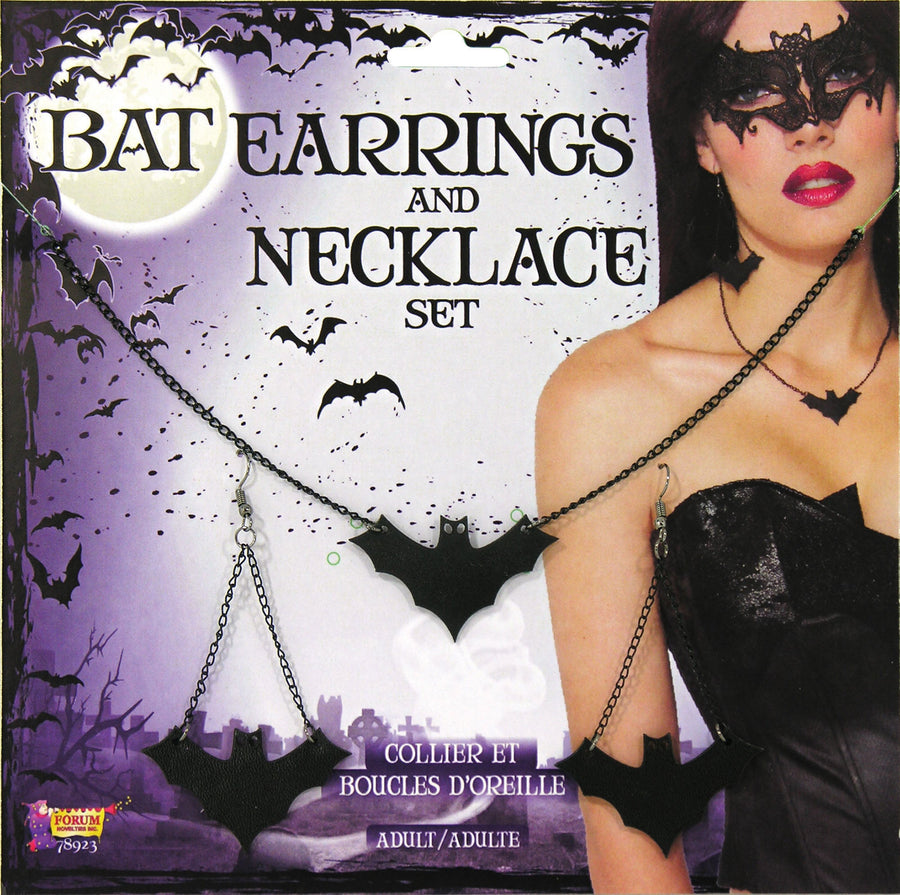Bat Earring and Necklace Costume Accessories Female_1