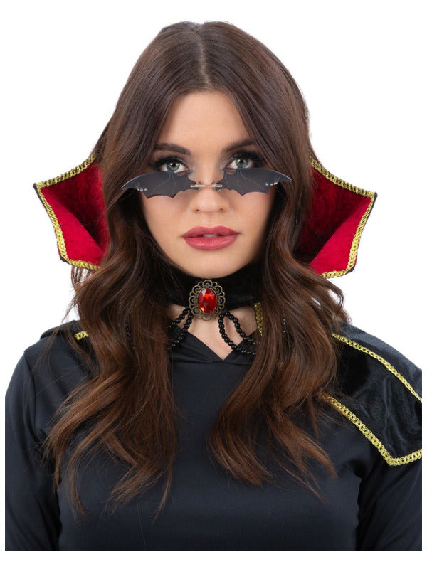 Bat Specs Black Vampire Costume Glasses 1