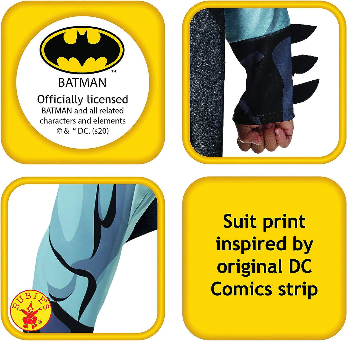 Batman Costume Classic Boys Comic Book Grey Batsuit 4