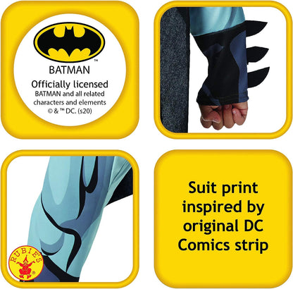 Batman Costume Classic Boys Comic Book Grey Batsuit 4