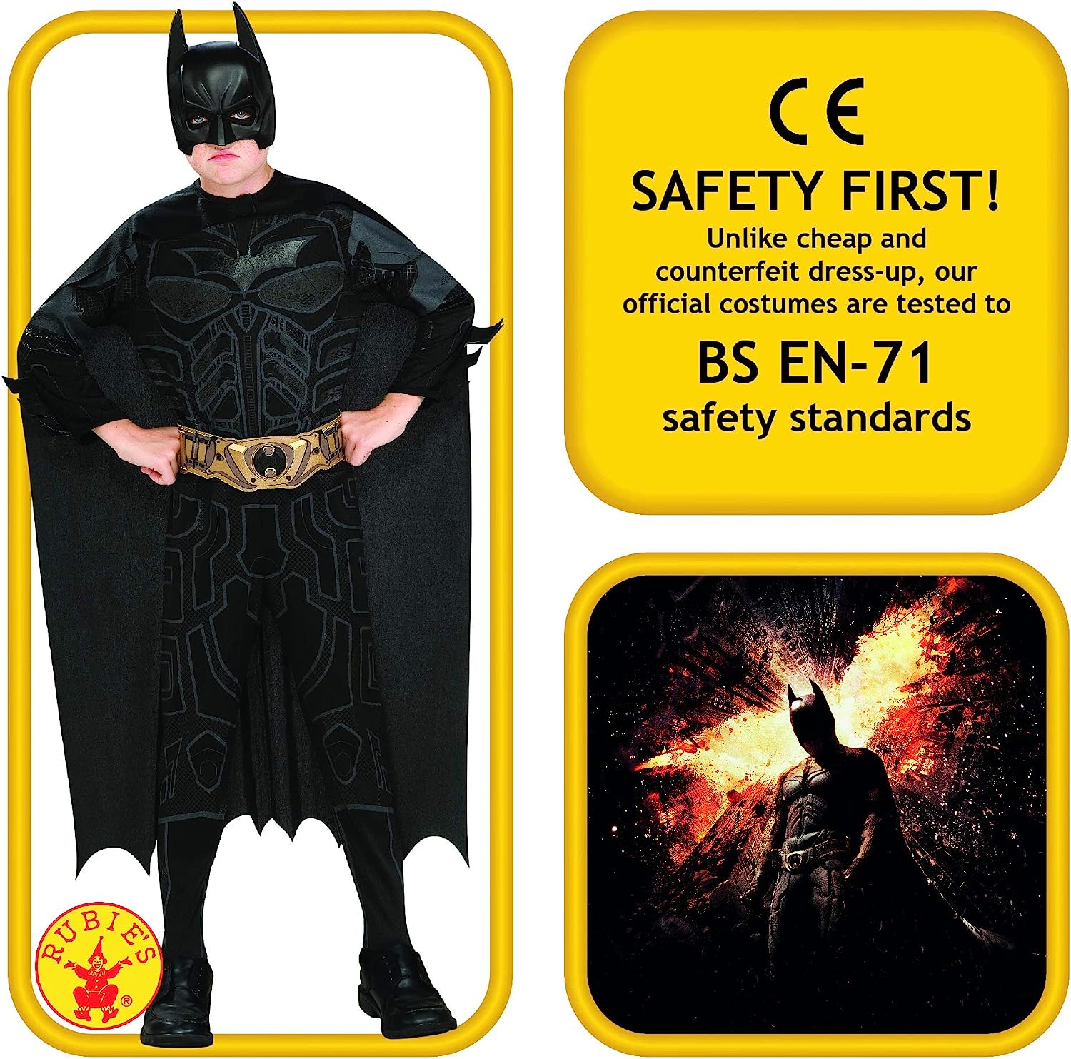 Batman Dark Knight Rises Childs Costume Mask Cape 2