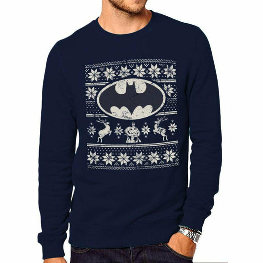 Batman Fair Isle Logo Crewneck Sweatshirt DC Adult 1