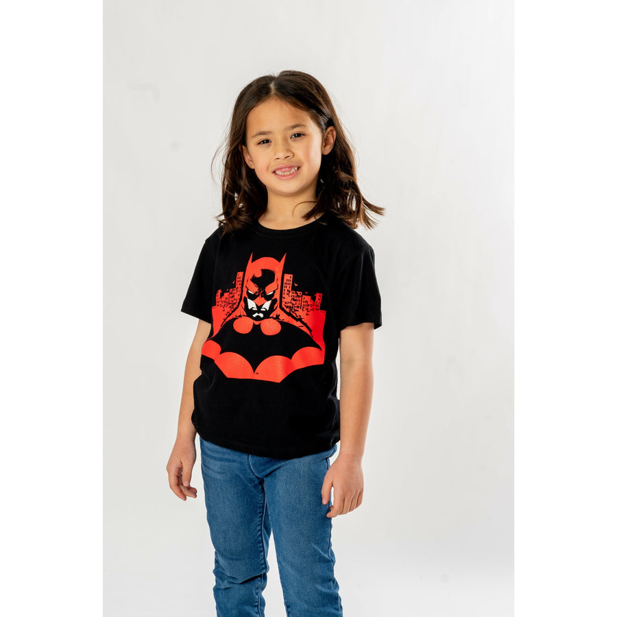 Batman Kids Black Gotham Skyline T-Shirt DC 1