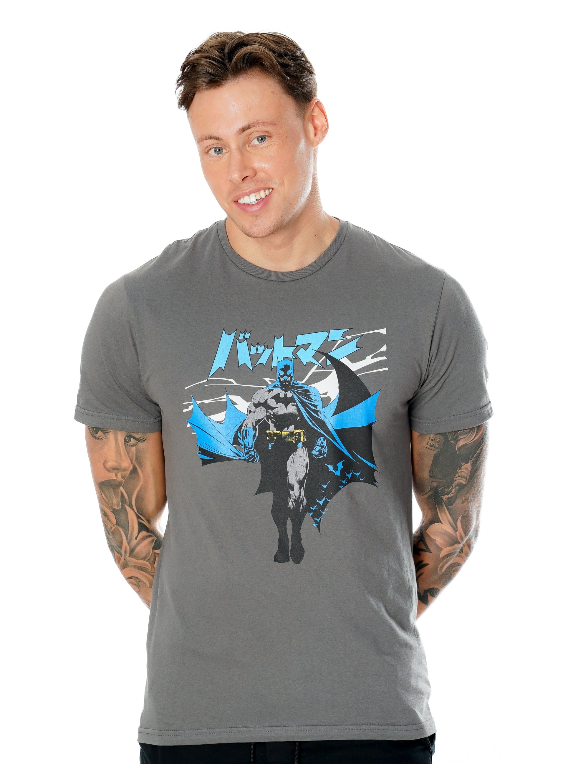 Batman Manga Cape Grey T-Shirt 3