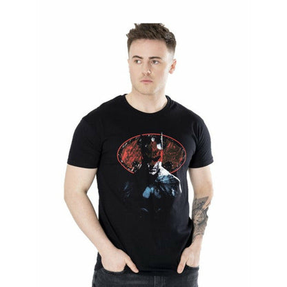 Batman Mens Black Red Symbol Unisex T-Shirt DC Adult 1