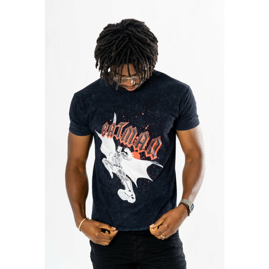 Batman Rock Acid Wash T-Shirt DC Adult 1