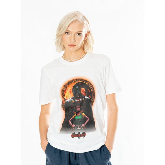 Batman White Adult Anime Moon T-shirt DC 1