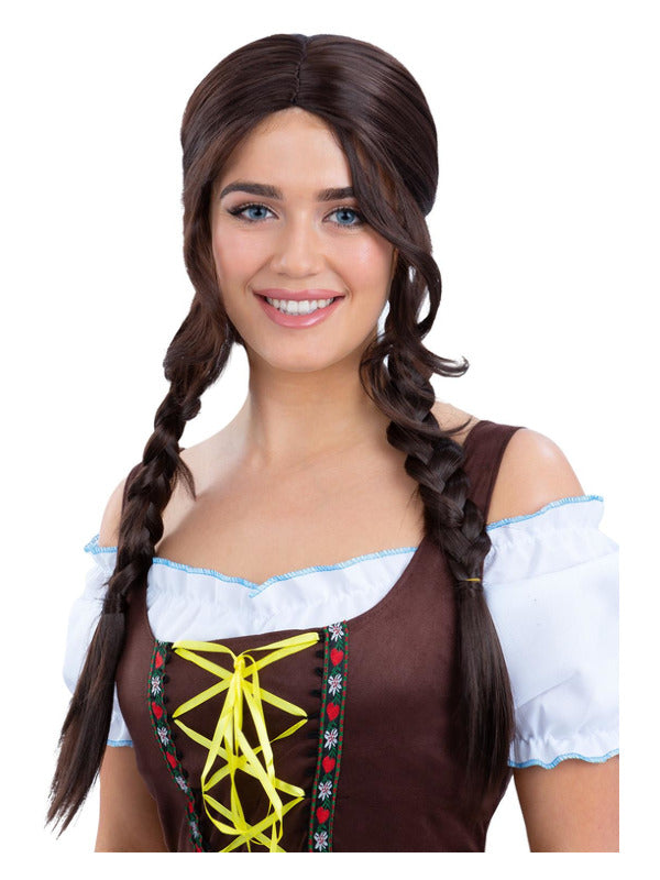 Bavarian Maid Braided Wig Brown Oktoberfest Pigtails 1