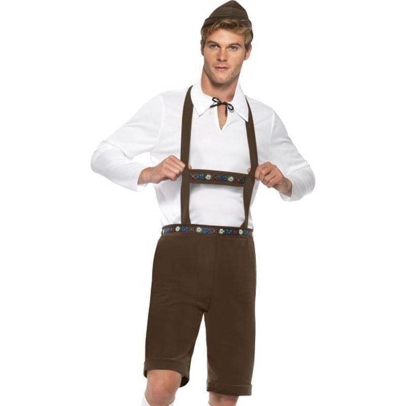 Bavarian Man Costume Adult Brown White_1
