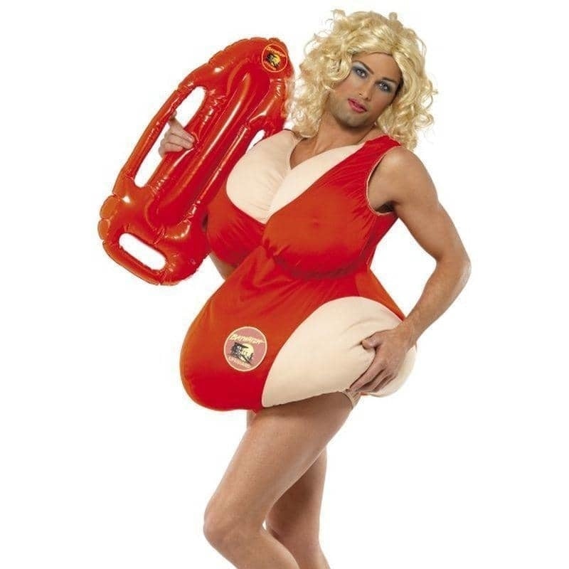 Baywatch Costume Adult Padded Red Swimsuit 1