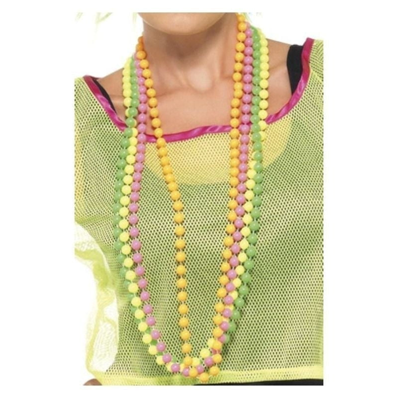 Beads Fluorescent 4 Assorted Colours Adult 80s Plastic 1