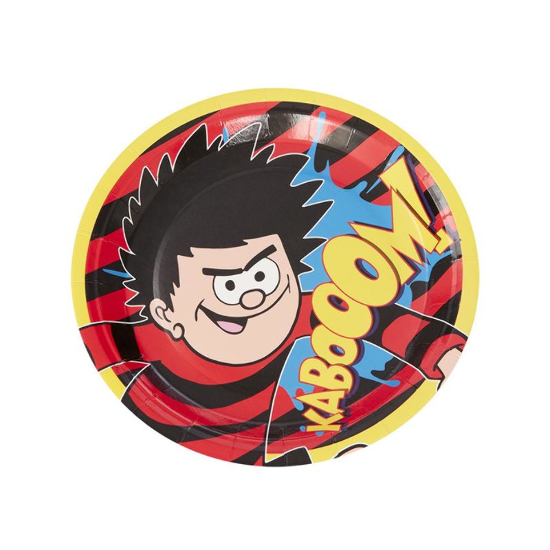 Beano Tableware Party Plates x8 Child Black Blue Yellow Red 1