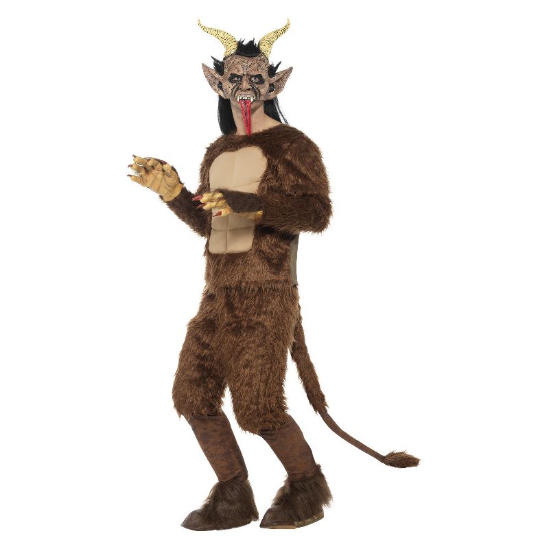 Beast / Krampus Demon Costume Long Pile Fur Brow Adult_1