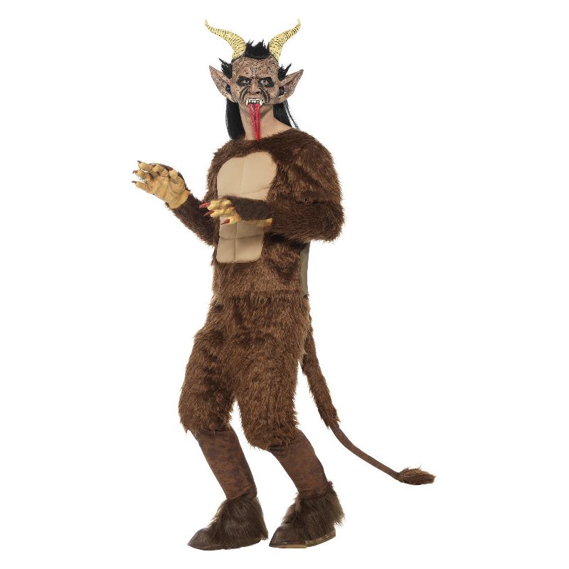 Beast / Krampus Demon Costume Long Pile Fur Brow Adult 1