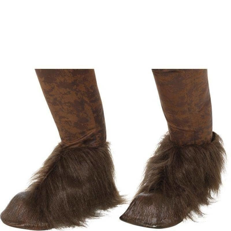 Beast Krampus Demon Hoof Shoe Covers Adult Brown Latex with Fur 1