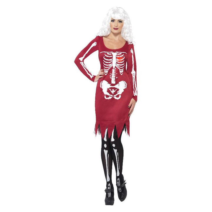 Beauty Bones Costume Red Ladies Skeleton Dress_1