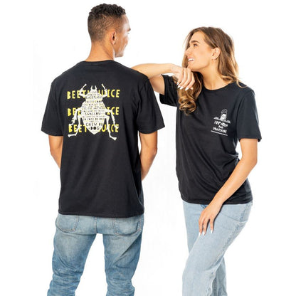 Beetlejuice Adult Unisex Black Front Back Strange T-shirt 4