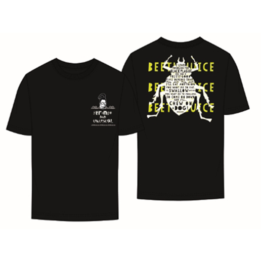 Beetlejuice Adult Unisex Black Front Back Strange T-shirt 1