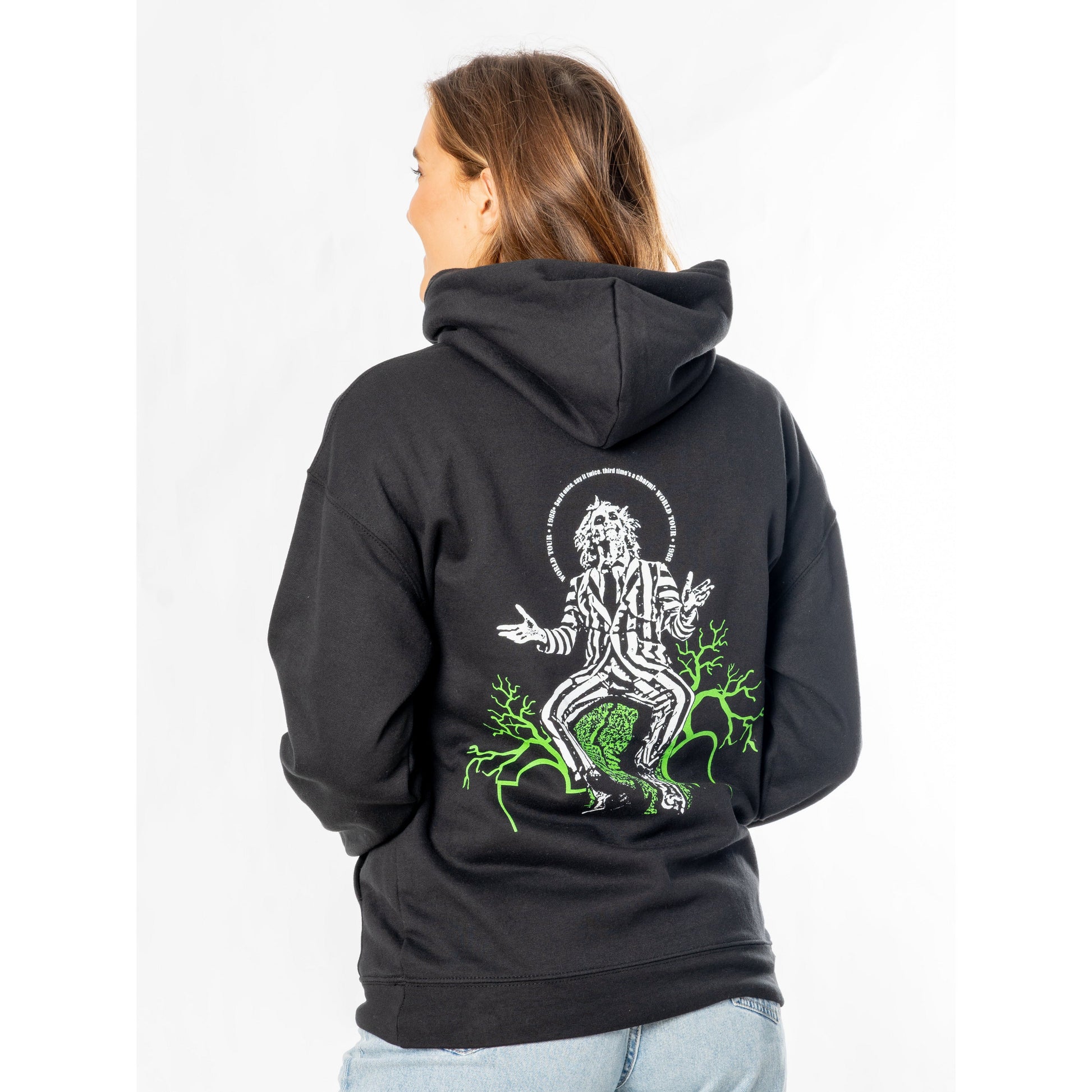 Beetlejuice Adult Unisex Black Front Back World Tour Hoodie 3