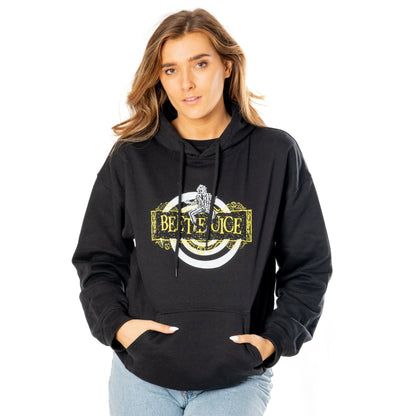 Beetlejuice Adult Unisex Black Spiral Hoodie 3