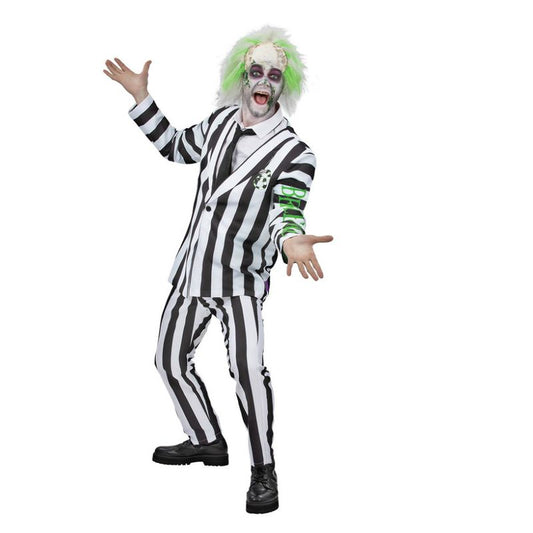 Beetlejuice Costume Mens Striped Suit 1