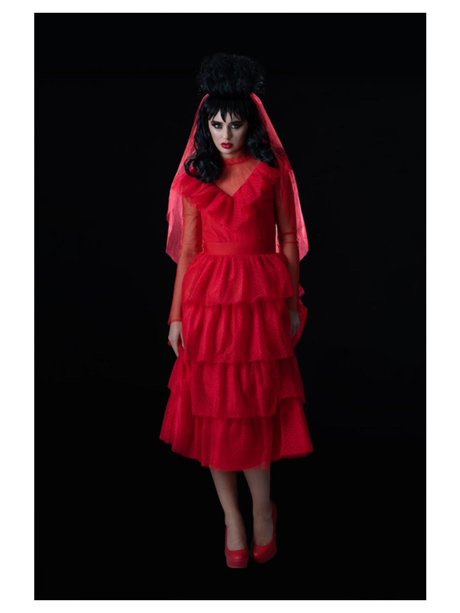 Beetlejuice Lydia Bride Costume Red Wedding Dress 3