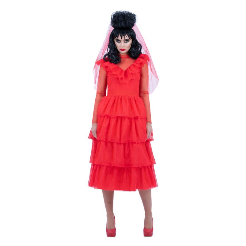 Beetlejuice Lydia Bride Costume Red Wedding Dress 1