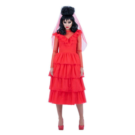 Beetlejuice Lydia Bride Costume Red Wedding Dress 1