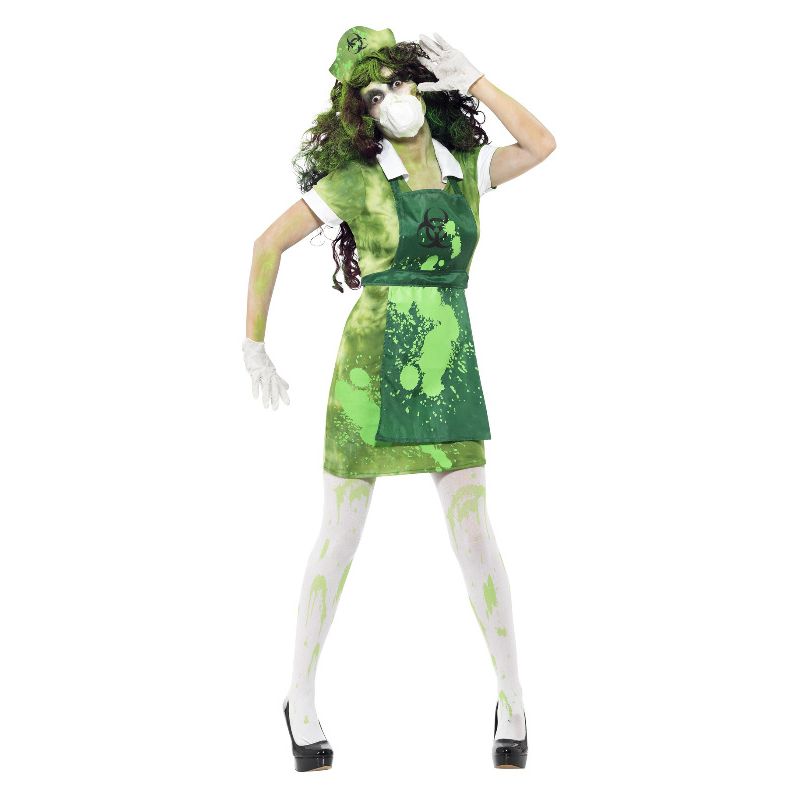 Biohazard Nurse Zombie Costume Green Adult Female 1
