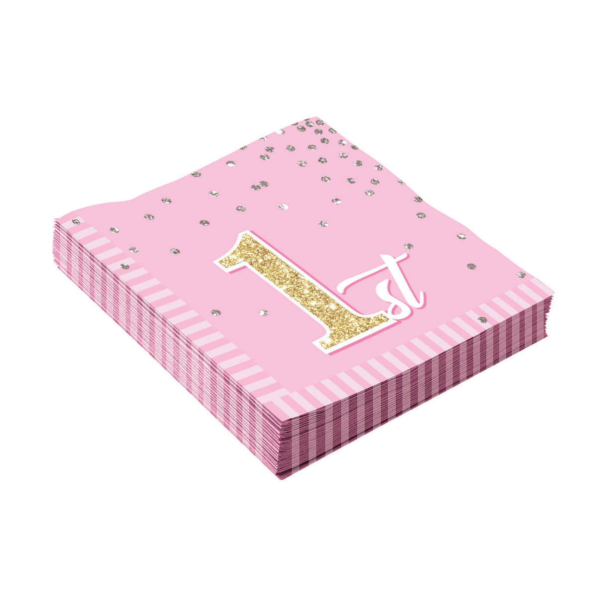 Birthday 1st Girl Pink Napkin 33cm X 33cm 1