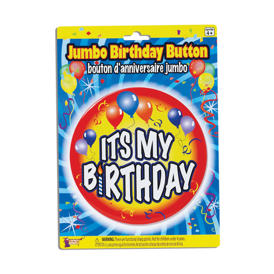 Birthday Jumbo Button Pin My Birthday Red Badge 1