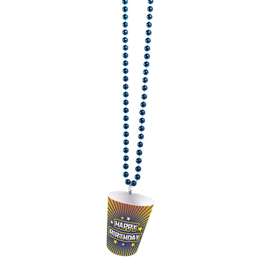 Birthday Shot Glass Beads Blue 83cm Long 1