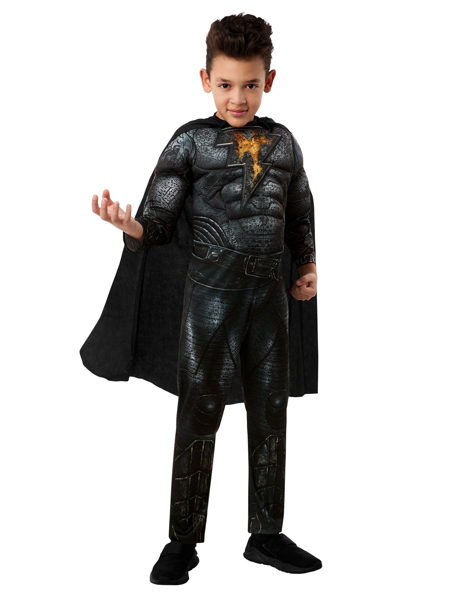 Black Adam Muscle Chest Boys Superhero Costume 1