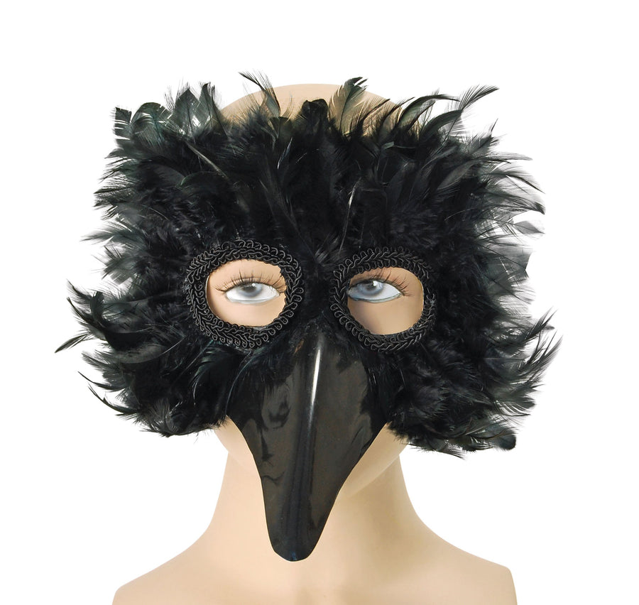 Black Bird Feather Eye Mask Unisex_1