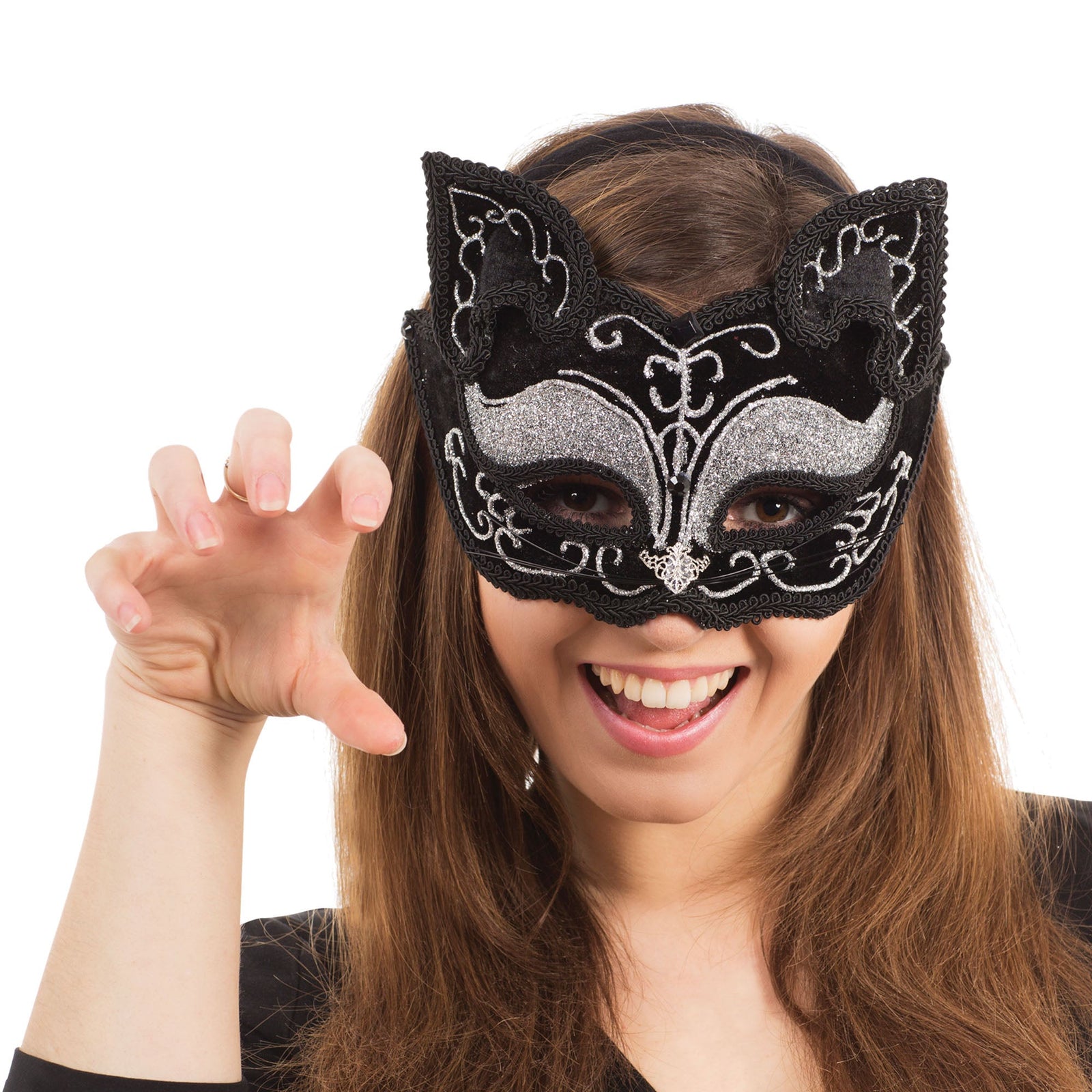 Black Cat Mask Decorative Masquerade Feline 2