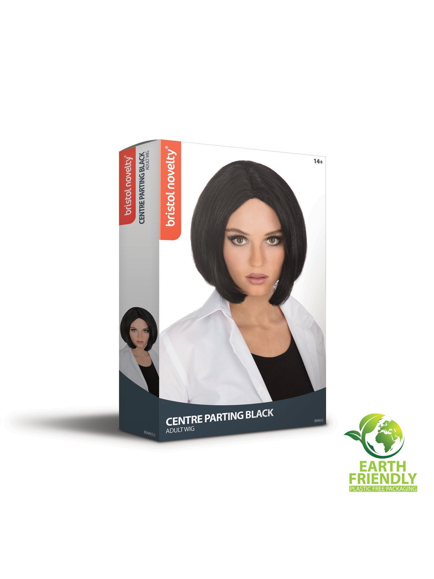 Black Centre Parting Wig Skin Top 2