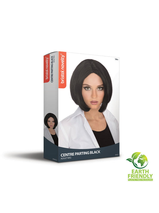 Black Centre Parting Wig Skin Top 2